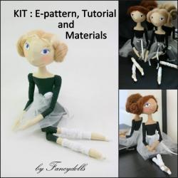 Doll Making Sewing Kit PATTERN TUTORIAL MATERIALS Little Ballerina